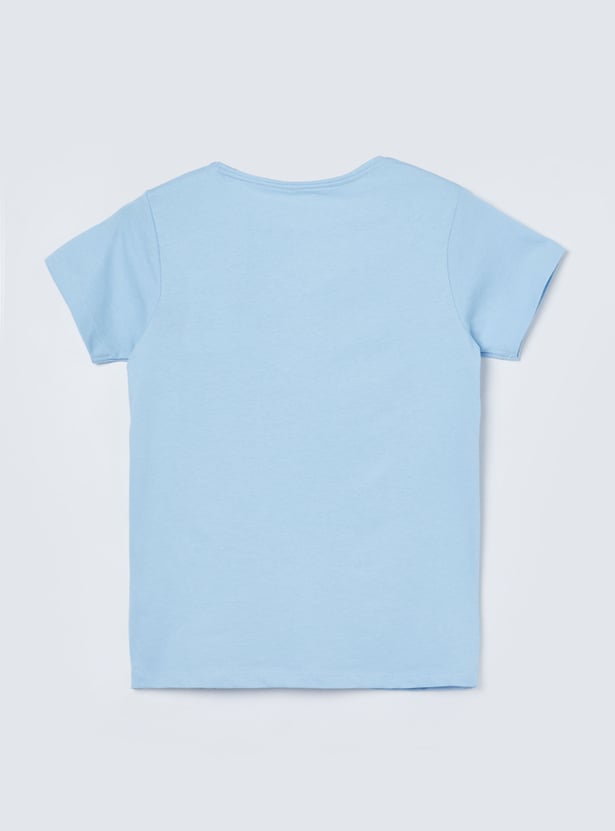FAME FOREVER Girls Typographic Print T-shirt