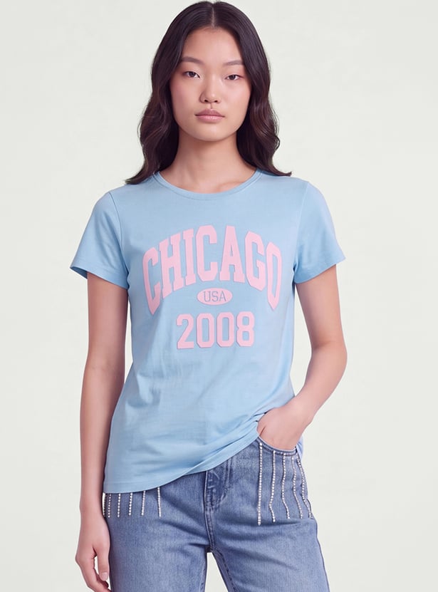 FAME FOREVER Girls Typographic Print T-shirt