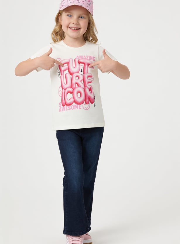 FAME FOREVER Girls Graphic Print T-shirt