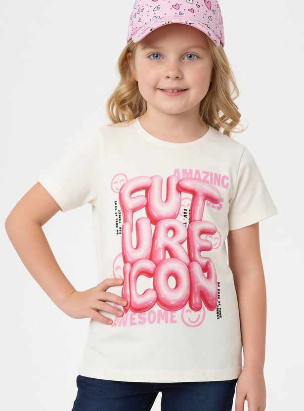 FAME FOREVER Girls Graphic Print T-shirt