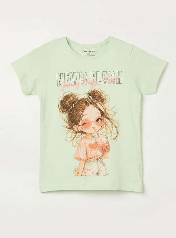 FAME FOREVER Girls Graphic Print T-shirt