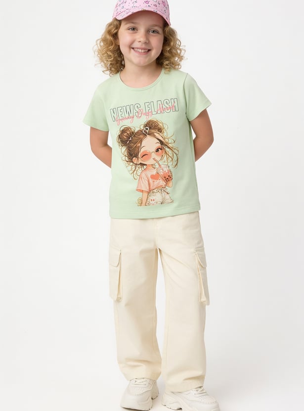 FAME FOREVER Girls Graphic Print T-shirt