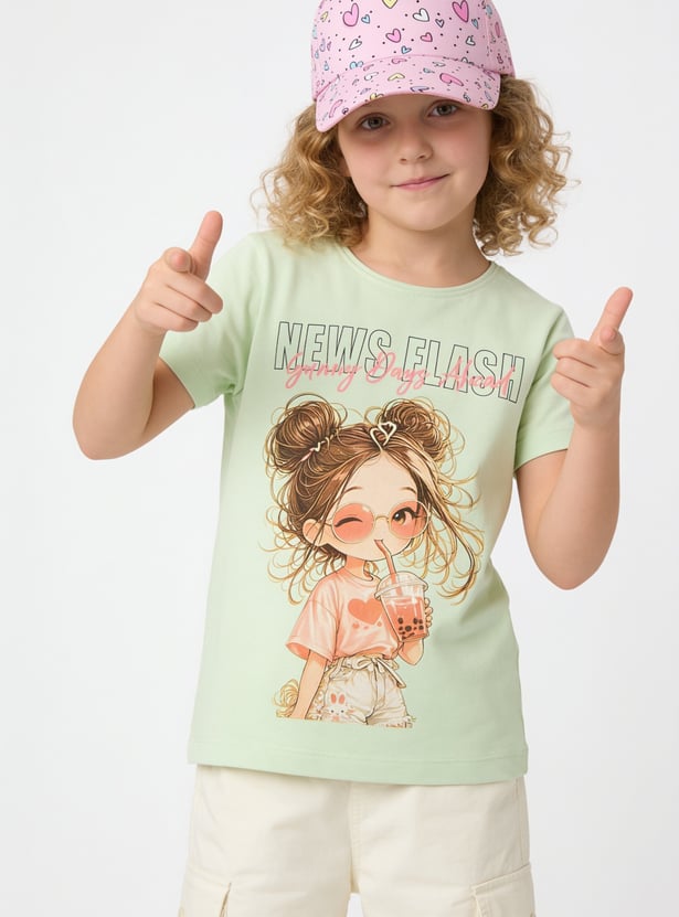 FAME FOREVER Girls Graphic Print T-shirt