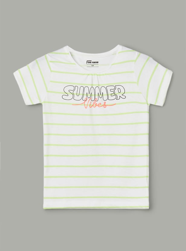 FAME FOREVER Girls Striped T-shirt