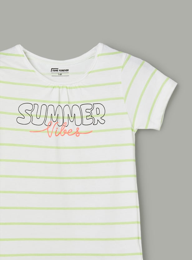 FAME FOREVER Girls Striped T-shirt