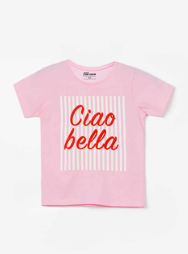 FAME FOREVER Girls Graphic Print T-shirt