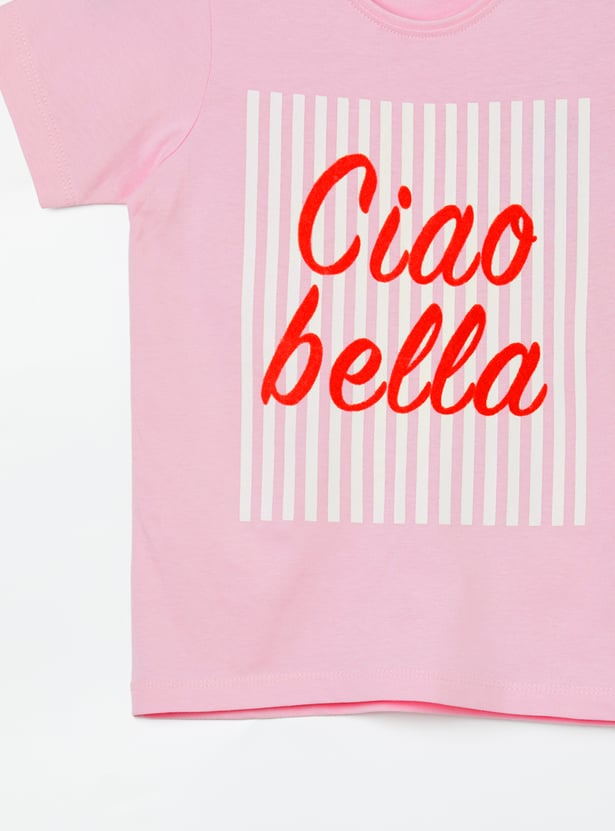 FAME FOREVER Girls Graphic Print T-shirt