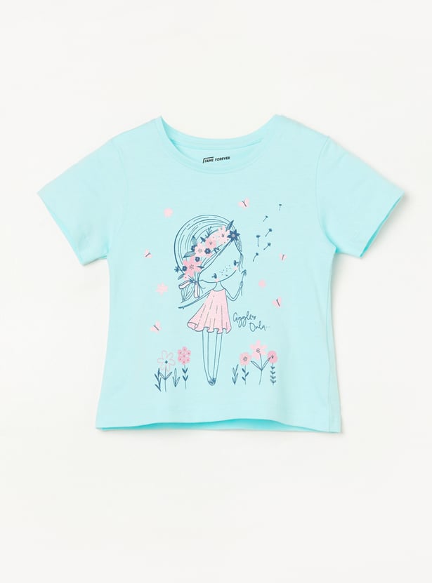 FAME FOREVER Girls Graphic Print T-shirt