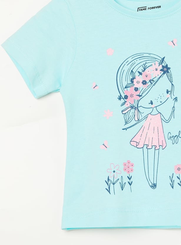 FAME FOREVER Girls Graphic Print T-shirt