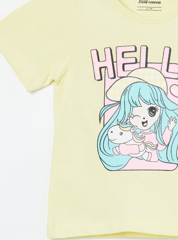 FAME FOREVER Girls Graphic Print T-shirt
