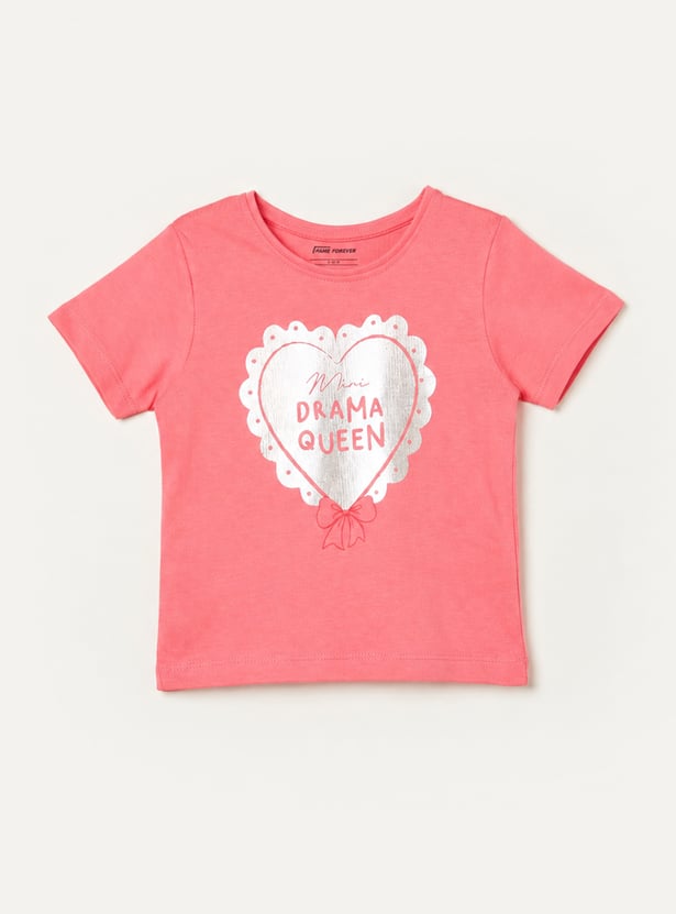 FAME FOREVER Girls Graphic Print T-shirt