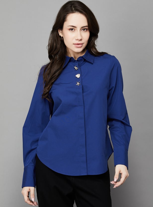 VERO MODA Embellished Placket Shirt