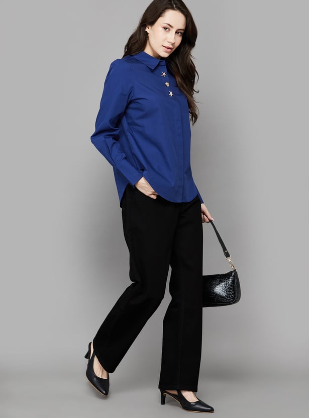 VERO MODA Embellished Placket Shirt