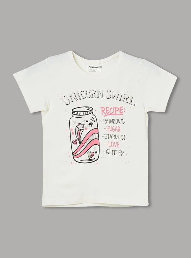 FAME FOREVER Girls Graphic Print T-shirt