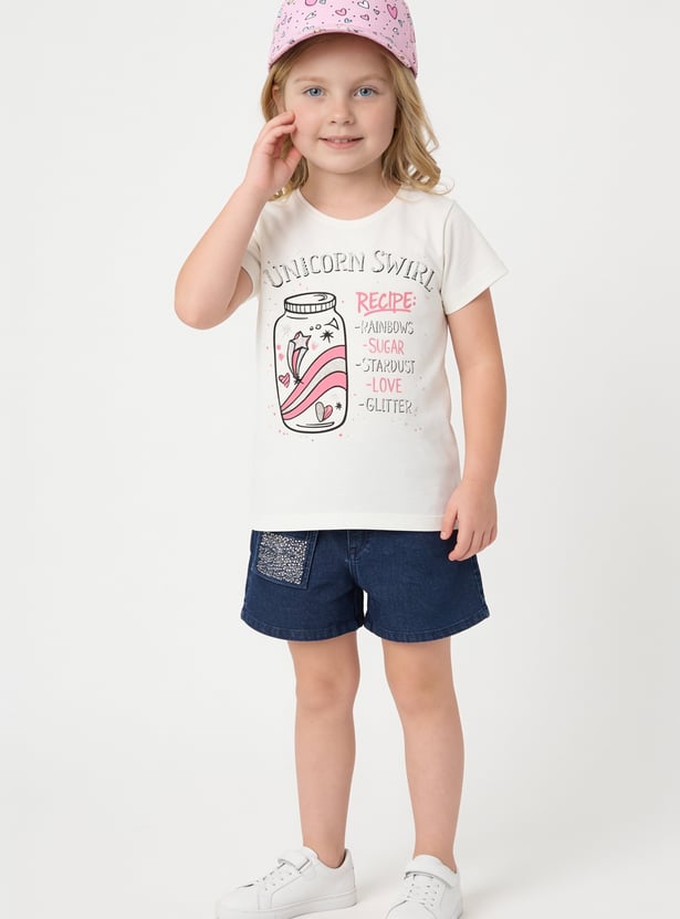 FAME FOREVER Girls Graphic Print T-shirt