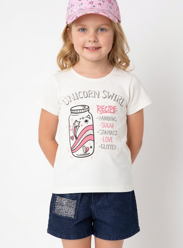 FAME FOREVER Girls Graphic Print T-shirt
