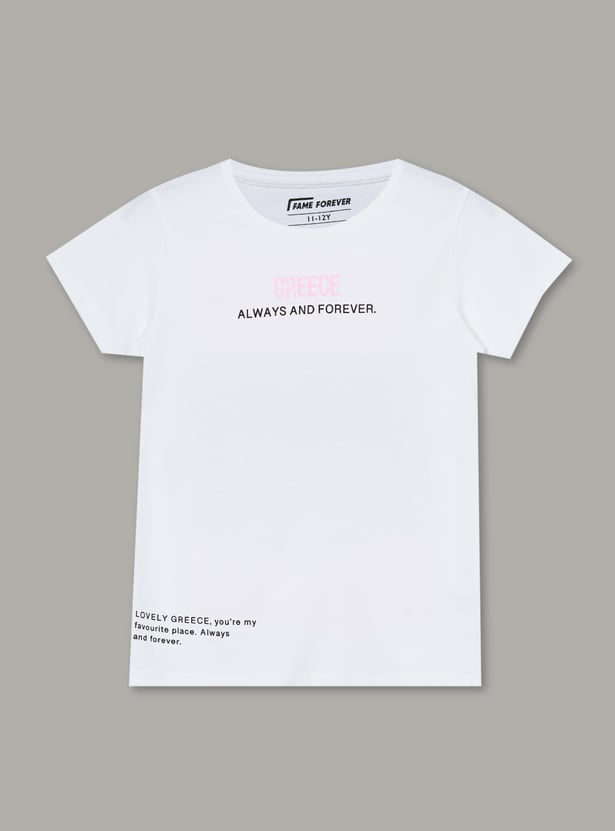 FAME FOREVER Girls Graphic Print T-shirt