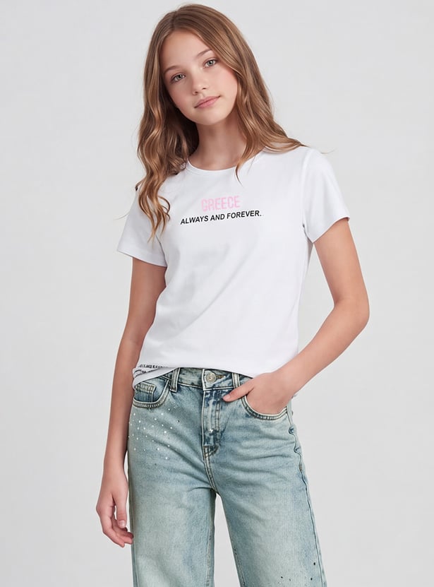 FAME FOREVER Girls Graphic Print T-shirt