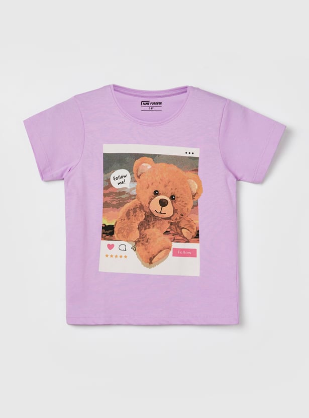 FAME FOREVER Girls Graphic Print T-shirt