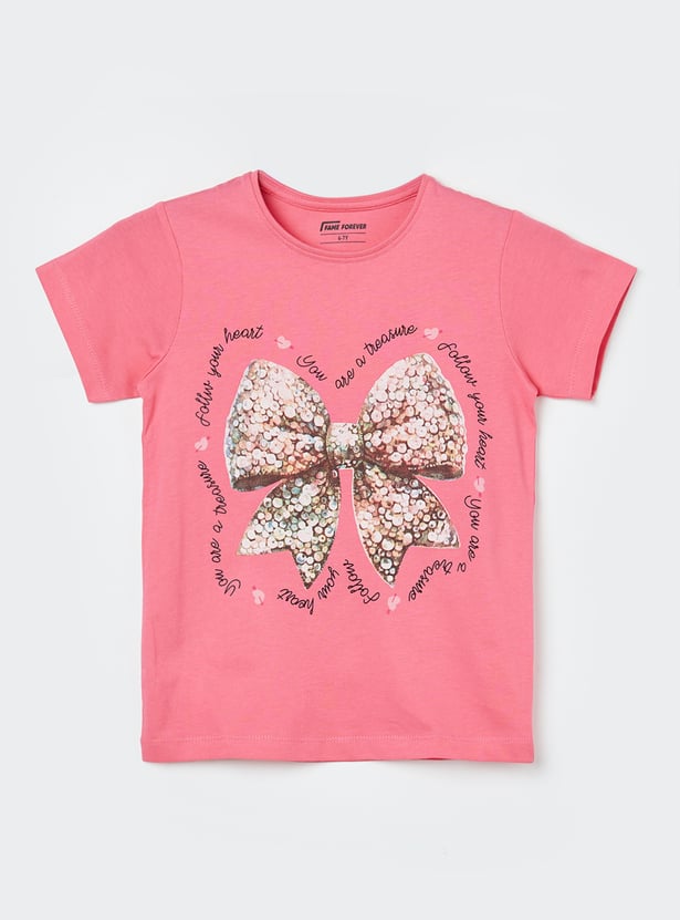 FAME FOREVER Girls Graphic Print T-shirt