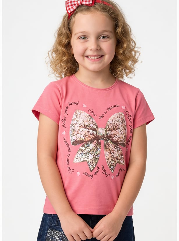 FAME FOREVER Girls Graphic Print T-shirt