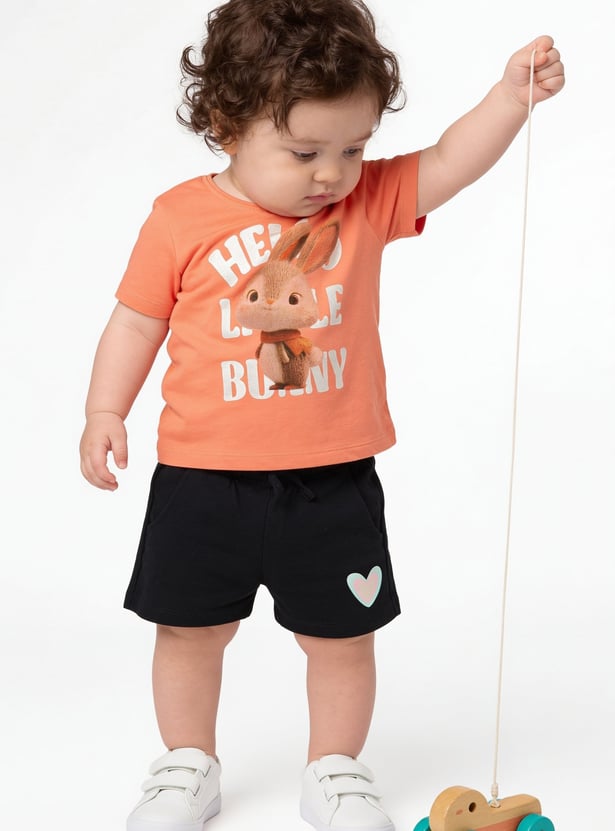 FAME FOREVER Girls Bunny Graphic Print T-shirt