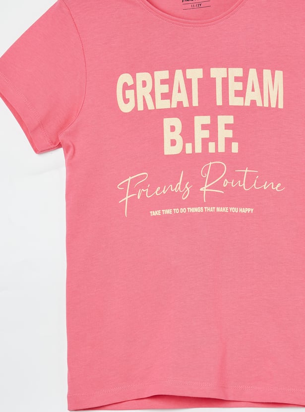 FAME FOREVER Girls Graphic Print T-shirt