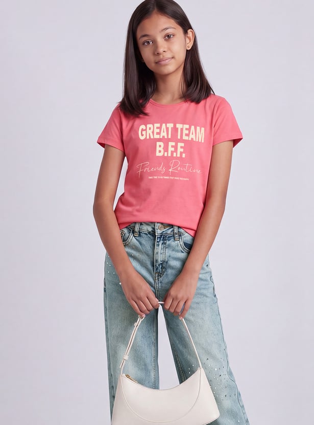 FAME FOREVER Girls Graphic Print T-shirt