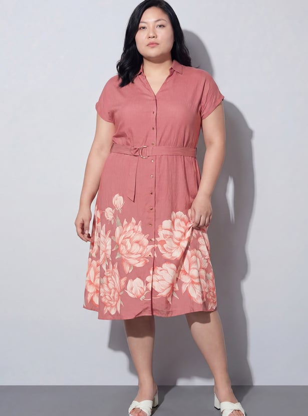 NEXUS Floral Printed Belted Dress
