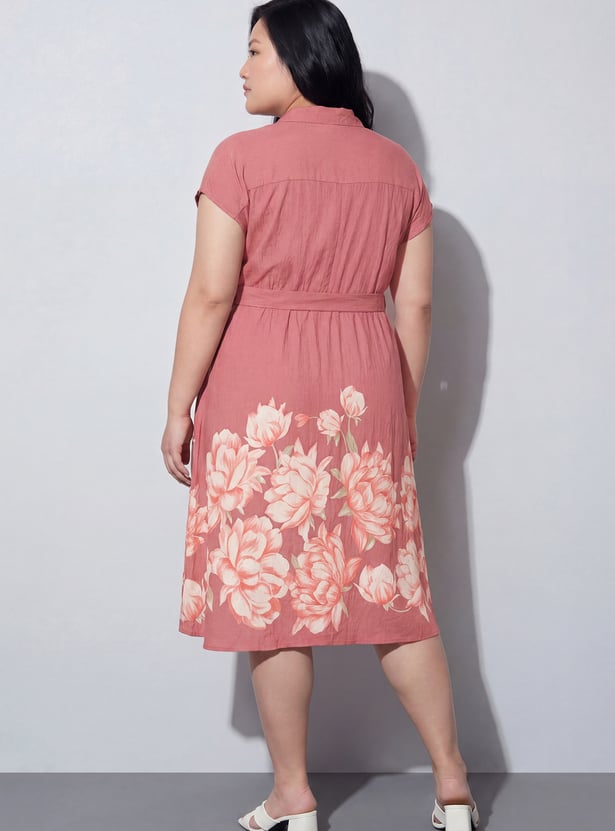 NEXUS Floral Printed Belted Dress