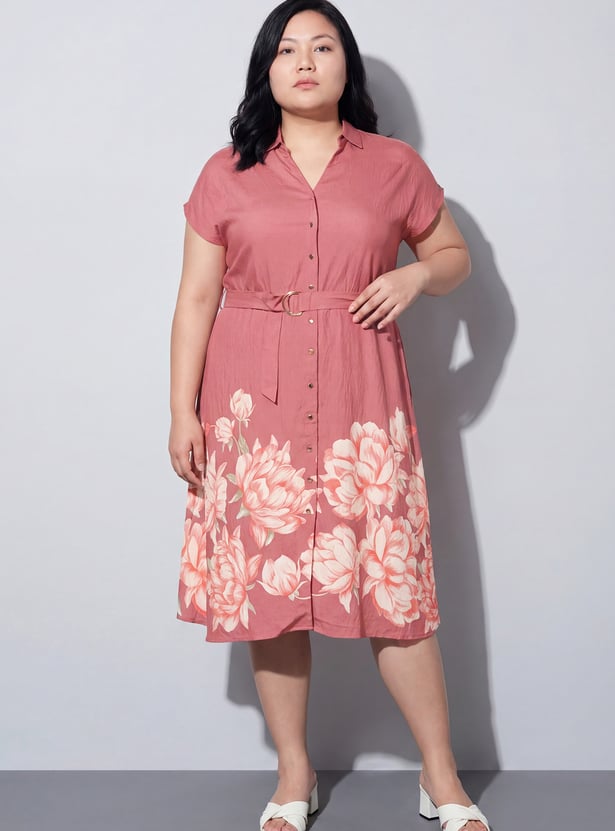 NEXUS Floral Printed Belted Dress