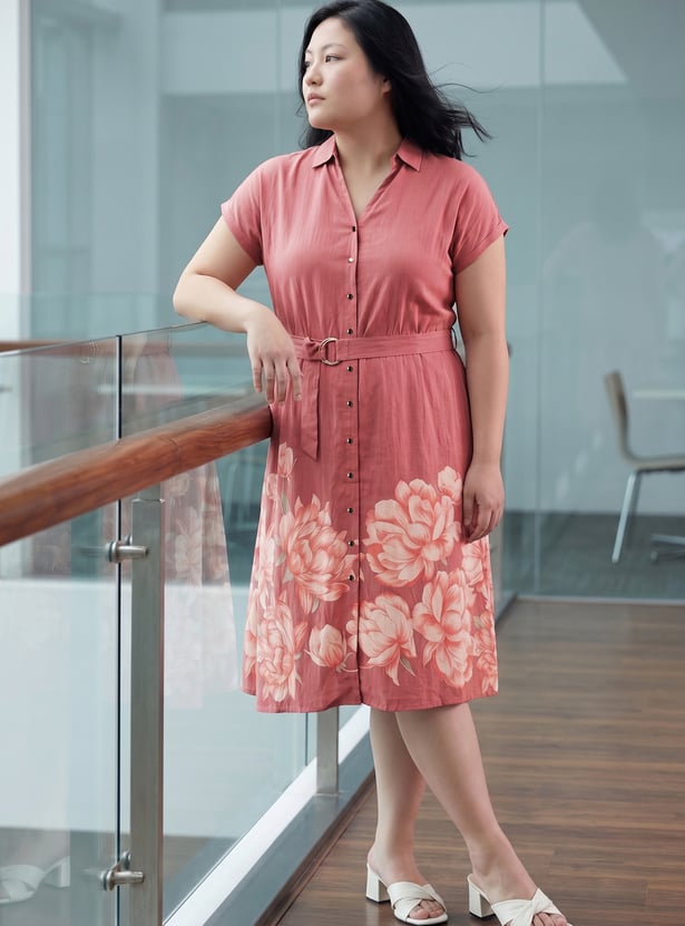 NEXUS Floral Printed Belted Dress