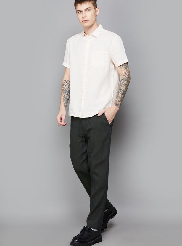 RARE RABBIT Solid Regular Fit Trousers