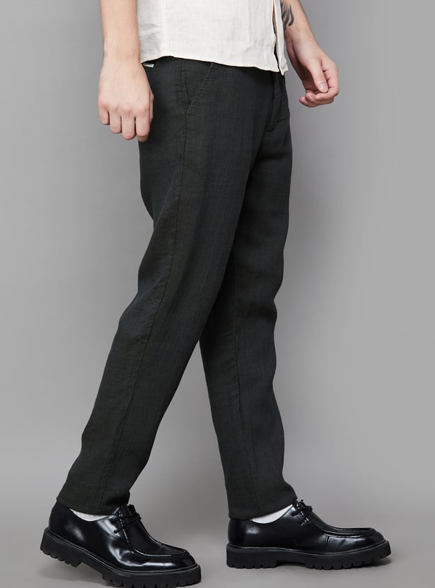 RARE RABBIT Solid Regular Fit Trousers