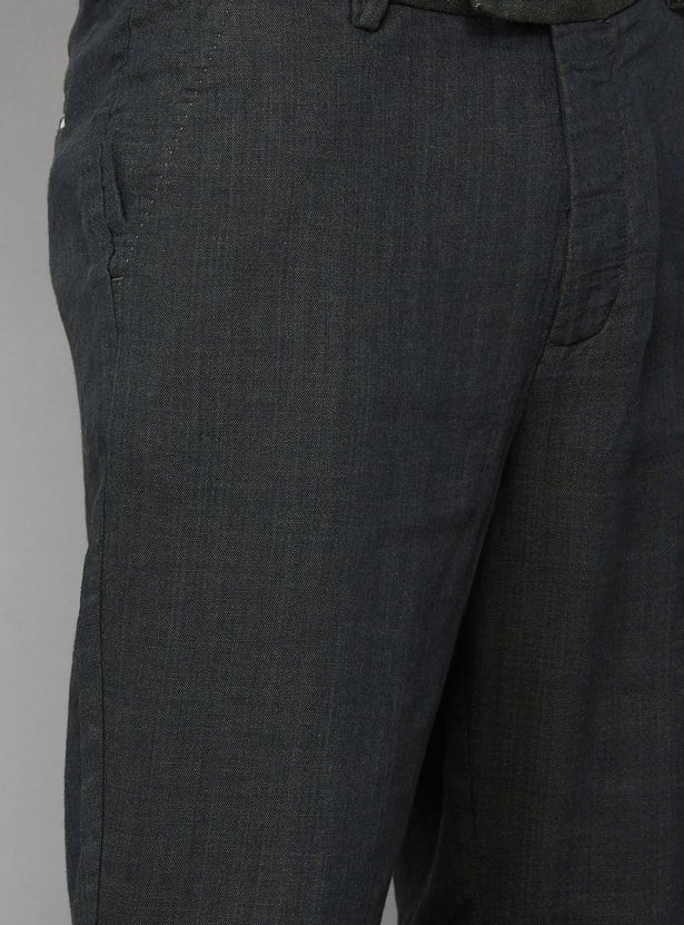 RARE RABBIT Solid Regular Fit Trousers