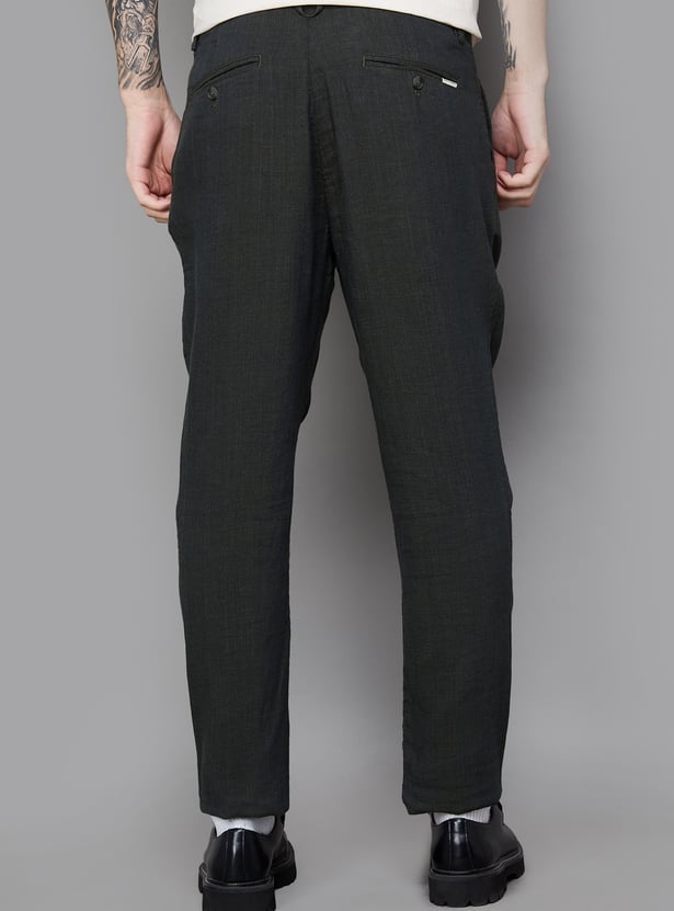RARE RABBIT Solid Regular Fit Trousers