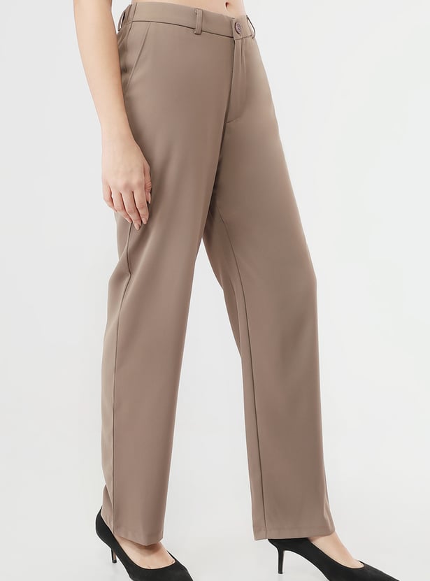 KRAUS Solid Flat Front Trousers