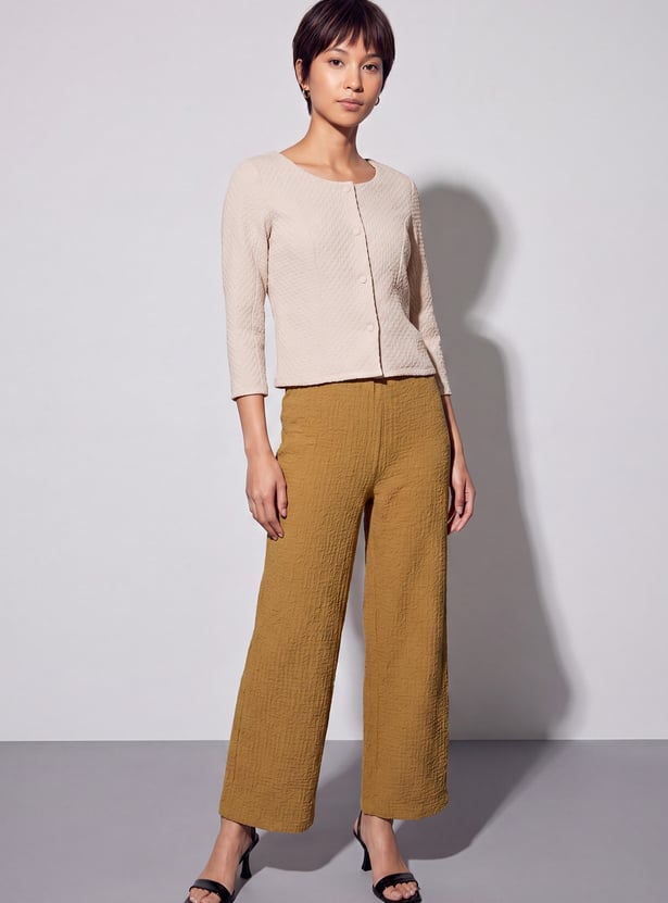 CODE Textured Buttoned Jacket