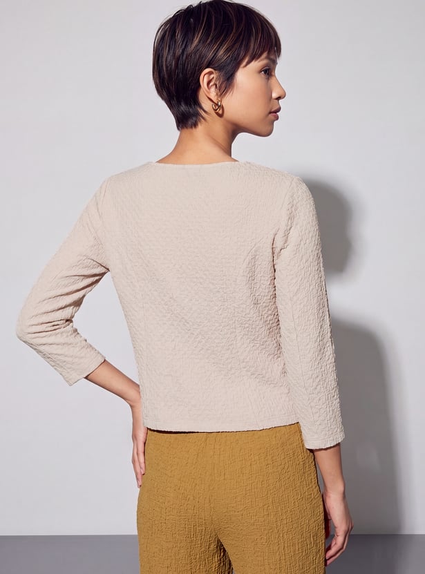 CODE Textured Buttoned Jacket