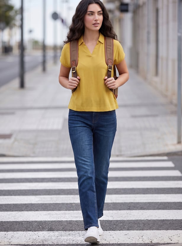 FAME FOREVER Solid Flared Jeans