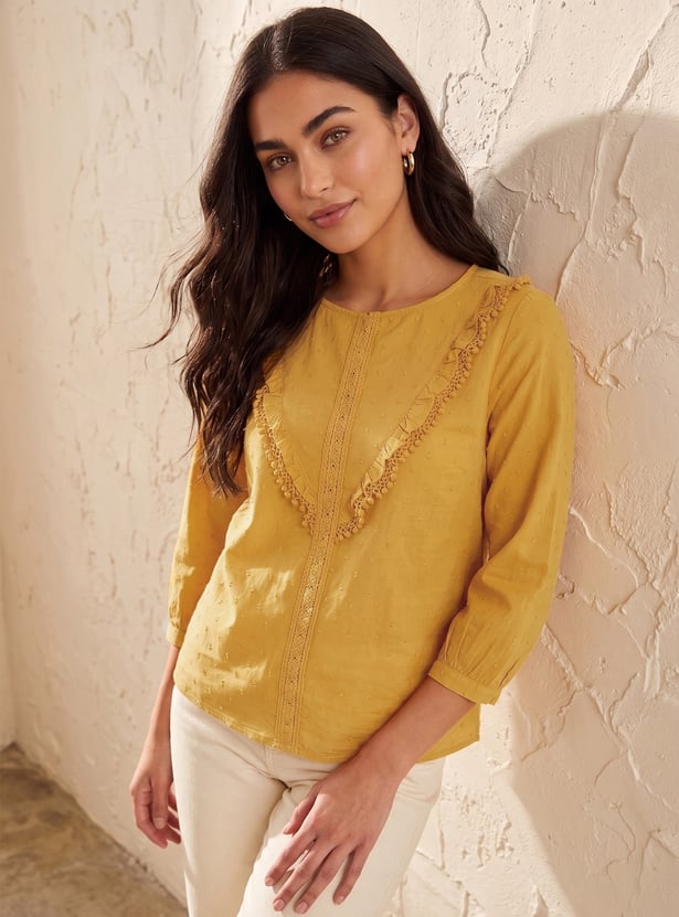 FAME FOREVER Embroidered Top