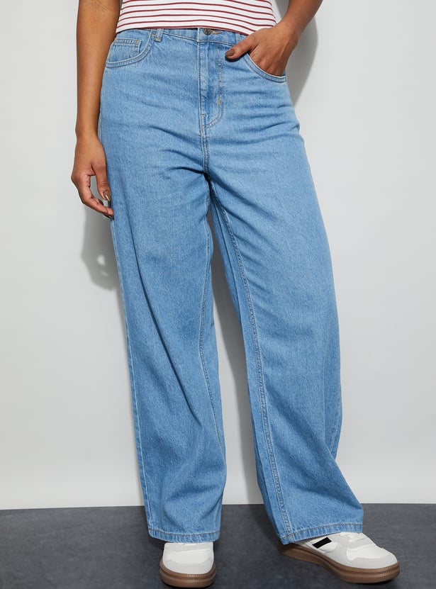 GINGER Solid Straight Fit Jeans
