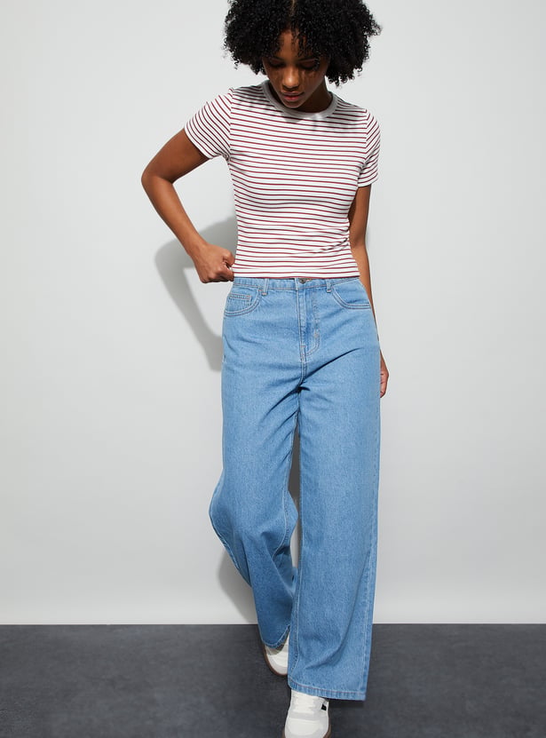GINGER Solid Straight Fit Jeans
