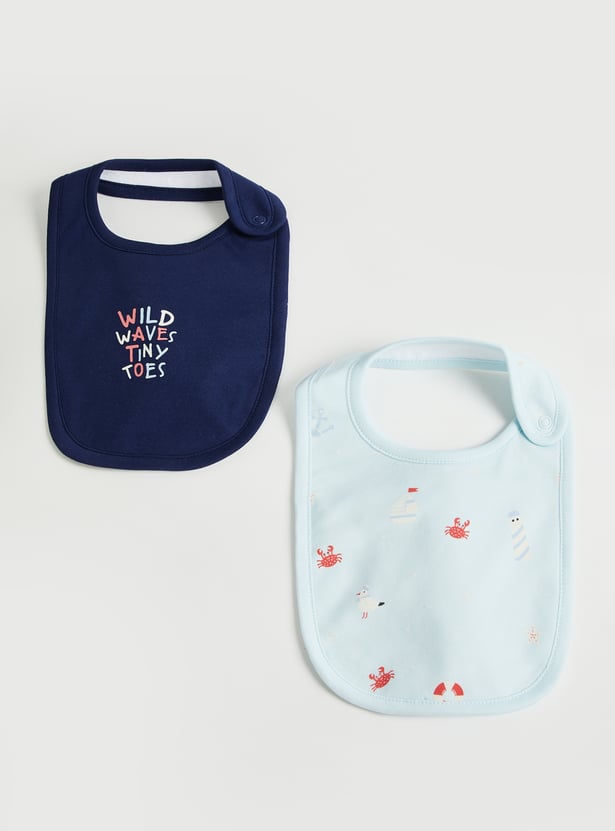 FS MINI KLUB Unisex Graphic Print Bibs - Pack of 2