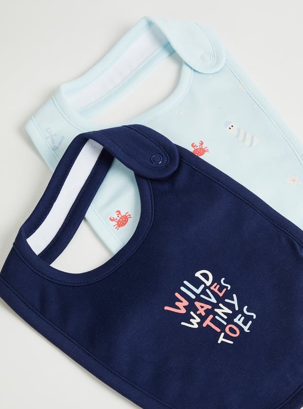 FS MINI KLUB Unisex Graphic Print Bibs - Pack of 2