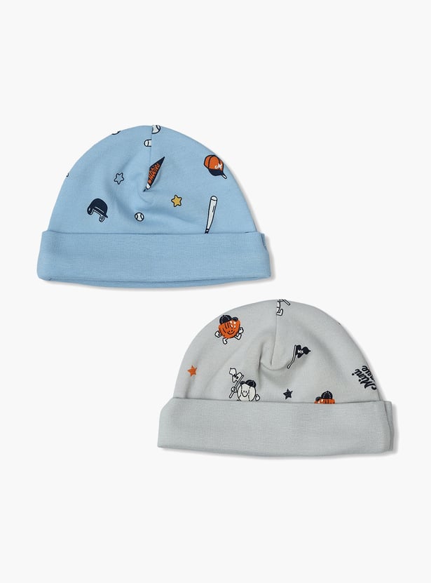 FS MINI KLUB Boys Printed Beanie - Pack of 2