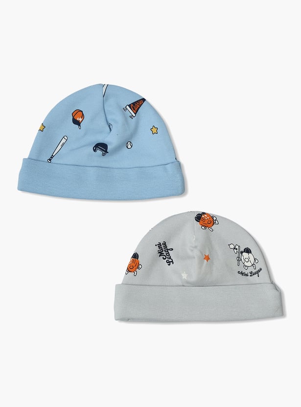 FS MINI KLUB Boys Printed Beanie - Pack of 2