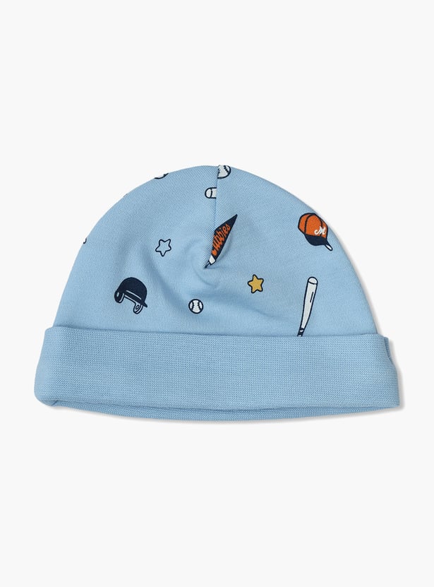 FS MINI KLUB Boys Printed Beanie - Pack of 2