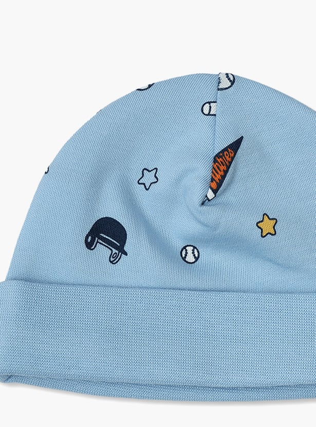 FS MINI KLUB Boys Printed Beanie - Pack of 2