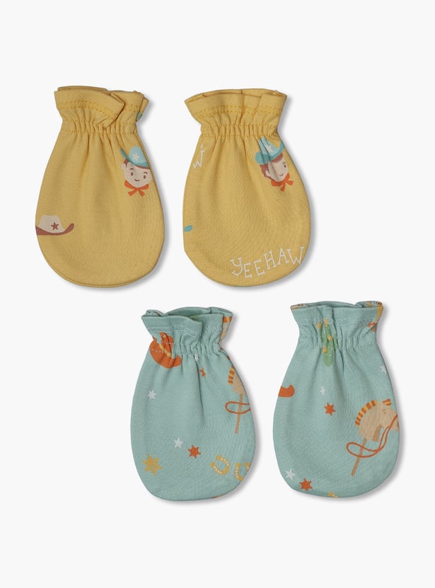 FS MINI KLUB Boys Printed Mittens - Pack of 2